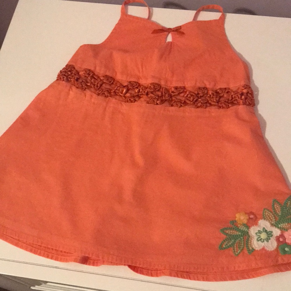Gymboree girls top, orange color size 6